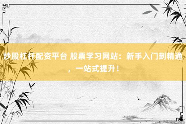 炒股杠杆配资平台 股票学习网站：新手入门到精通，一站式提升！