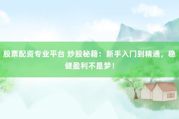 股票配资专业平台 炒股秘籍：新手入门到精通，稳健盈利不是梦！