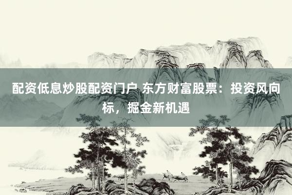 配资低息炒股配资门户 东方财富股票：投资风向标，掘金新机遇