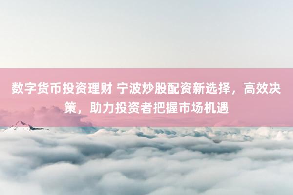 数字货币投资理财 宁波炒股配资新选择，高效决策，助力投资者把握市场机遇