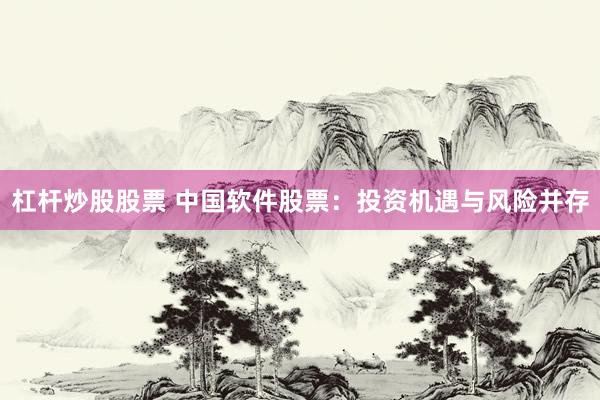 杠杆炒股股票 中国软件股票：投资机遇与风险并存