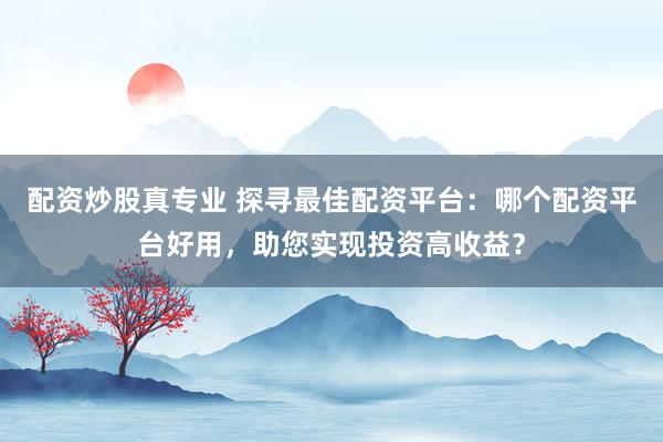 配资炒股真专业 探寻最佳配资平台：哪个配资平台好用，助您实现投资高收益？