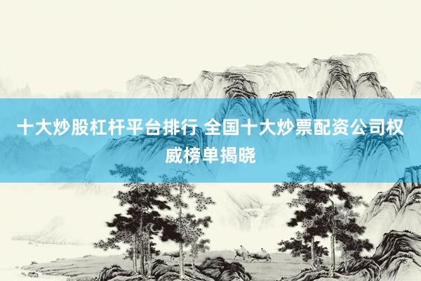 十大炒股杠杆平台排行 全国十大炒票配资公司权威榜单揭晓