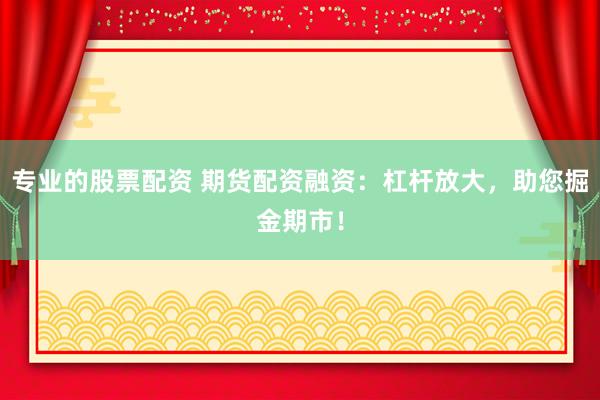 专业的股票配资 期货配资融资：杠杆放大，助您掘金期市！