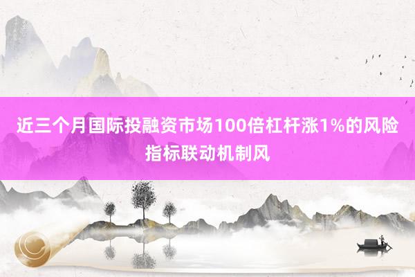 近三个月国际投融资市场100倍杠杆涨1%的风险指标联动机制风