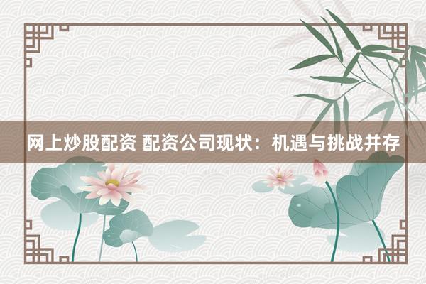 网上炒股配资 配资公司现状：机遇与挑战并存